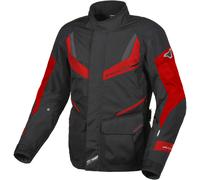 Macna Rancher impermeabile Moto Tessile Giacca, nero/rosso, Taglia XL
