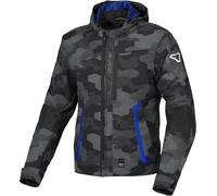 Macna Riggor Camo, giacca tessile impermeabile L male Nero/Blu/Grigio