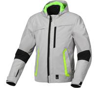 Macna Riggor impermeabile Moto Tessile Giacca, grigio/nero/giallo, Taglia M