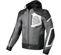 Macna Risant Giacca in pelle / tessuto da moto traforata, nero-grigio-bianco, taglia 48 per maschi