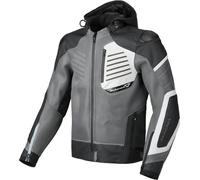 Macna Risant Giacca in pelle / tessuto da moto traforata, nero-grigio-bianco, taglia 52 per maschi