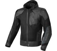 Macna Risant Giacca in pelle / tessuto da moto traforata, nero, Taglia 50