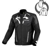 Macna Sevent Giacca tessile da motocicletta impermeabile, Bianco/nero, Taglia 2XL