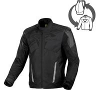 Macna Sevent Giacca tessile da motocicletta impermeabile, nero, Taglia 2XL