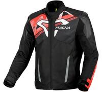Macna Sevent, giacca tessile impermeabile S male Nero/Rosso/Bianco