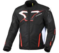 Macna Tazar 2.0 impermeabile Giacca tessile moto, nero-bianco-rosso, taglia XL per maschi