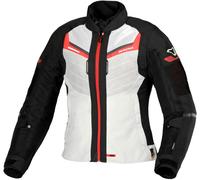 Macna Tondo, giacca tessile donna L male Grigio Chiaro/Nero/Rosso