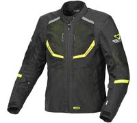 Macna Tondo giacca tessile moto impermeabile, nero/giallo, Taglia 3XL