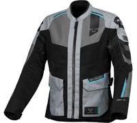 Macna Travelair Giacca tessile da motociclista femminile, grigio-blu, taglia L per donne