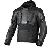 Macna Tryton NightEye impermeabile Giacca in pelle/tessuto da moto, nero, 2XL