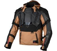 Macna Tryton NightEye impermeabile Giacca in pelle/tessuto da moto, nero/marrone, Taglia XL