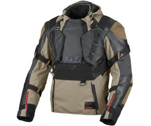 Macna Tryton NightEye impermeabile Giacca in pelle/tessuto da moto, nero-verde, taglia XL per maschi