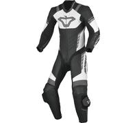 Macna Varshall Junior perforato bambini un pezzo moto tuta in pelle, Bianco/nero, Taglia 128