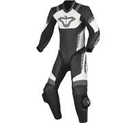 Macna Varshall Junior perforato bambini un pezzo moto tuta in pelle, Bianco/nero, Taglia 134