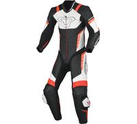 Macna Varshall Junior perforato bambini un pezzo moto tuta in pelle, nero/bianco/rosso, Taglia 146
