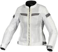 Macna Velotura Giacca tessile moto da donna, Grigio chiaro, Taglia S