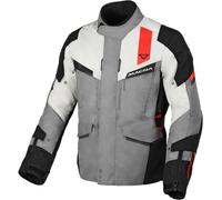 Macna Zastro impermeabile Moto Tessile Giacca, nero-grigio-rosso, taglia 3XL per maschi