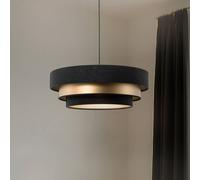Maco Design Lampada a sospensione Triniti, nero/oro, Ø 60 cm, tessuto Maco Design