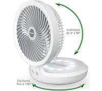 Macom Ventilatore da tavolo Enjoy e Relax 990 cordless ricaricabile USB oscillante Ø19 cm Bianco
