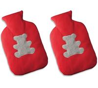 Macom, Boule No Water in Morbido Tessuto, Riscaldabile nel Microonde e Refrigerabile nel Freezer, Rosso/Grigio, Enjoy & Relax 922 (Confezione da 2)