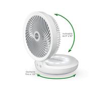 Macom Ventilatore da tavolo Enjoy e Relax 990 cordless ricaricabile USB oscillante Ø19 cm Bianco