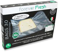 MACOM Forever Fresh 706C Confezione 30 Sacchetti Goffrati per Macchine Sottovuoto 28x40cm, Plastica