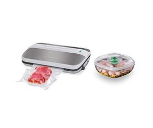 MACOM Forever Fresh VAC 6090 Macchina Sottovuoto Automatica per Alimenti con Portatagliarotolo e Barattolo per Marinatura