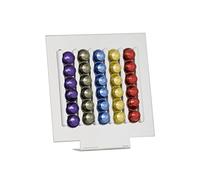 MACOM Just Kitchen 833 Mirror Coffee Nespresso Dispenser Portacapsule per Macchine caffè, 30 Capsule, Acciaio Cromato Lucido, Grigio, L
