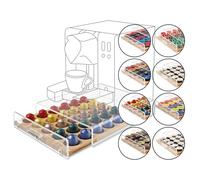 MACOM Just Kitchen 835 Space Coffee Dispenser Portacapsule Universale per Macchine Caffè, 30 capsule, cassetto in legno