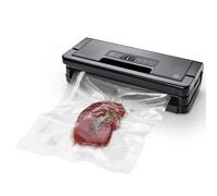 MACOM, Macchina Sottovuoto Professionale - Doppia Pompa di Aspirazione, 2 Barre Saldanti e Portarotolo Integrato, Struttura in Acciaio Brunito con Display LCD - Forever Fresh VAC8090