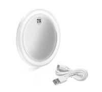 MACOM Mini Specchio da Trucco con ventosa, Ingrandente 7X con luce LED e ricarica USB, Sensation 234 Mini Solar
