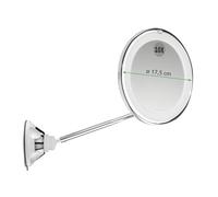 MACOM, Specchio Cosmetico con Asta Telescopica Brevettata, Doppio Snodo, Ingrandimento 10x, 18 Luci LED e Ventosa a Ghiera Orientabile a 360°, Salvaspazio, Sensation 229 New Perfect Mirror