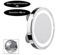 Macom Specchio luce led ingrandente 7x con ventose Macom