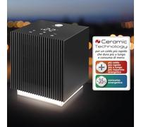 MACOM Termoventilatore Ceramico 2000W con Display LED e Luce Soffusa Atmosfera - Riscaldamento Rapido ed Elegante - Enjoy & Relax 931 Light Cube Heater