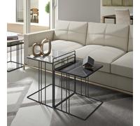 Maconi Coppia tavolini Piramide 1069-G con piano in gres serie Coffee Table collection