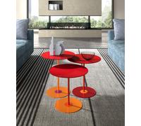 Maconi Tavolino rotondo Crystal 1032 con piano in vetro da 46 cm e h. 52 cm serie Coffee Table collection