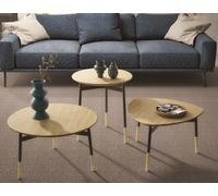 Maconi Tavolino rotondo Milano 1027 con piano in legno da Ø56 cm e h. 36 cm