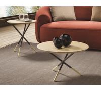 Maconi Tavolino rotondo Roma 1020 con piano in legno da Ø46 cm e h. 52 cm