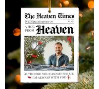 Macorner Ornamento fotografico personalizzato in acrilico, A Hug from Heaven I'm Always with You, ornamento commemorativo