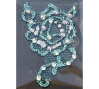 Macramé ALLCHIGNON glitter verde e strass CryAB, capelli-pelle, vari disegni