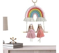 Macrame - Arte artistica fatta a mano, decorazione brillante | Yarn - Arazzo da parete in stile boho con cavo da appendere per cameretta dei bambini, asilo, lettino, sfondo