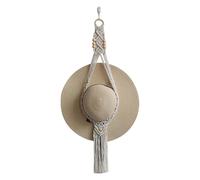 Macrame Cappello Hanger - Boho Macrame Hat Hanger Set | Tessuto cappello - Display - Grucce appendiabiti da parete | Organizer da parete per cappelli da cowgirl e cappello largo | Supporto decorativo