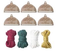 Macrame Christmas Craft Kit - 32.8ft Holiday Tree Woven Making Kit Creative Ornament Set per principianti, parete festive sospeso con facili istruzioni, decorazioni per macrame Boho per display stagio