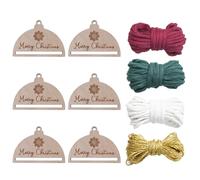 Macrame Christmas Craft Kit - 32.8ft Holiday Tree Woven Making Kit Creative Ornament Set per principianti, parete festive sospeso con facili istruzioni, decorazioni per macrame Boho per display stagio