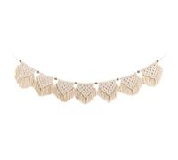 Macrame da parete - Arazzo in macramè Boho intrecciato a mano | Banner | Con perline di legno, arazzi decorativi per la stanza, decorazione della parete domestica per appartamento, soggiorno