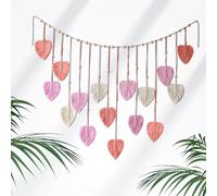 Macrame da Parete in Macramè, Arazzo da Parete Tessuto a Mano in Bohémien, Foglia Arte, Fili di Cotone Intrecciati, Decorazione della Parete per Camera da Letto Soggiorno Sfondo, 120*75CM (Rose)