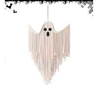 Macrame Ghost Wall Decor - Halloween Woven Hanging Ornament for Home Use