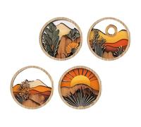 Macrame Hanging Decor - cottagecores Woven Display Tassel, Chic Crafted Round 7.87Inch Item, Shelf Deck Home Foyer Accent, Balcony Porch Patio Ornament | Interior Exterior Decoration for Mantel Use