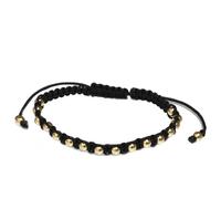 Macramè Intrecciato Rotondo 14k Oro Giallo Perlina Bracciale per Donna E Men