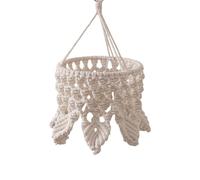 Macrame Lamp Shade - Boho Hand Woven Decorations, Decorative Lamp Shades for Home, Woven Cotton Cover, Living Room Kit with Intricate Knotting, Bedroom Nurseries Gear for Warm Ambient Lighting